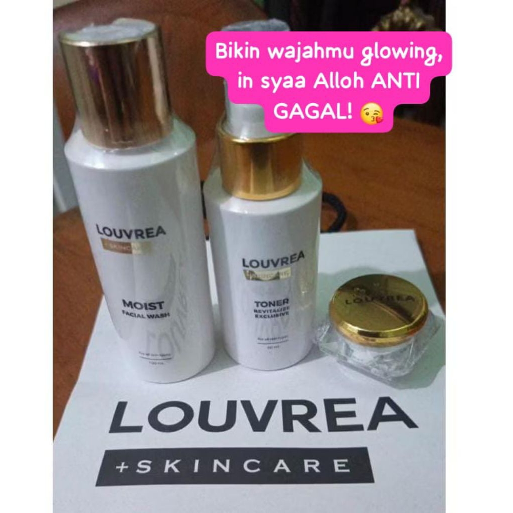 TERMURAH!!! Paket glowing untuk malam Louvrea skincare.