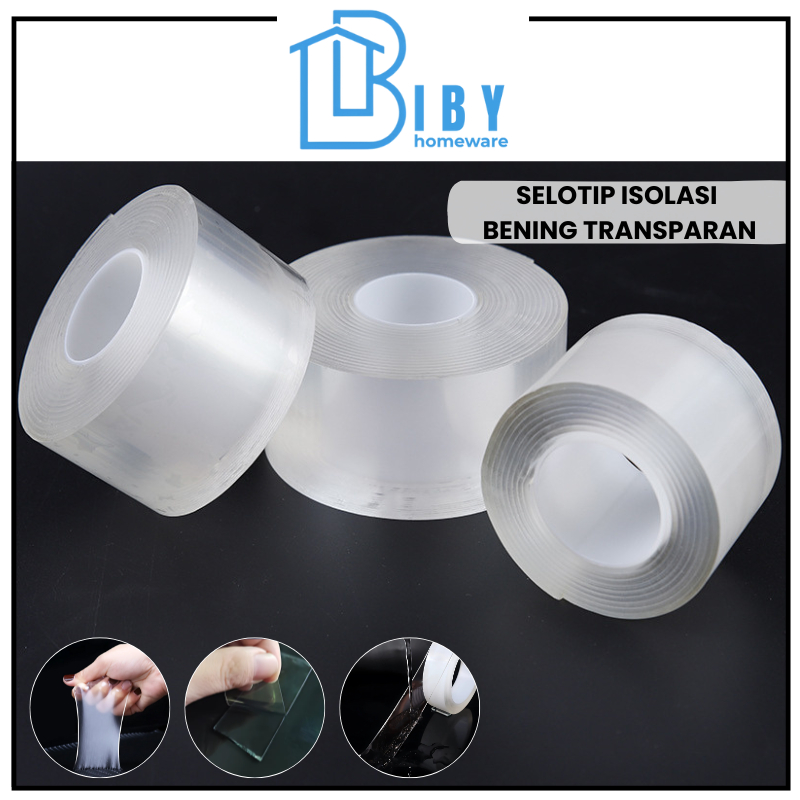 

BIBY Nano Double Tape MutliFungsi / Double Tape Super Kuat / Selotip Isolasi Bening Transparan