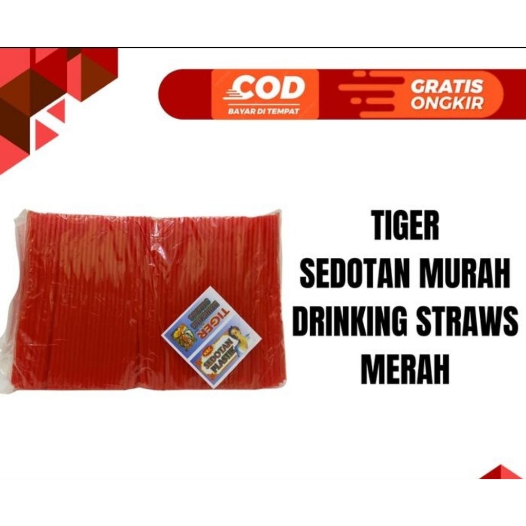 Sedotan plastik Tiger kiloan warna request
