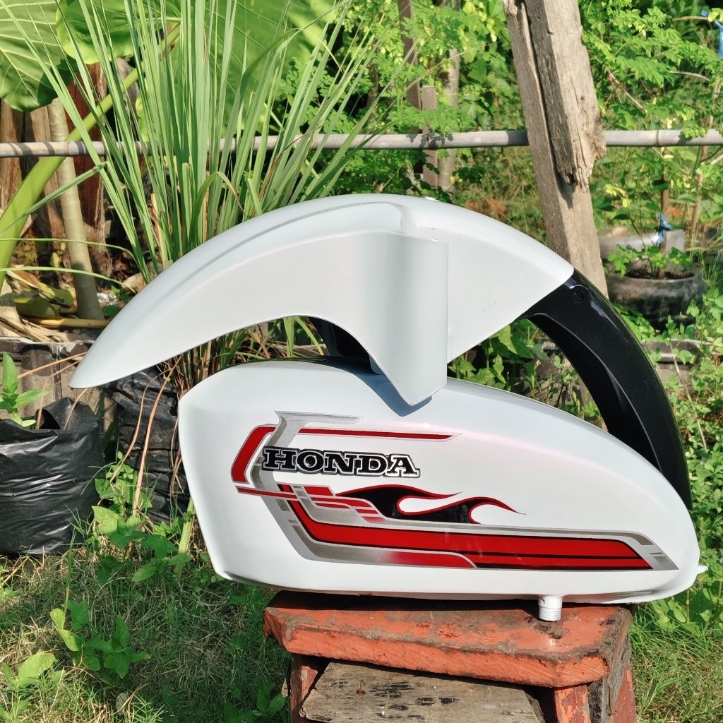 tangki honda cb100 125 putih lembayung merah tangki press galvanis