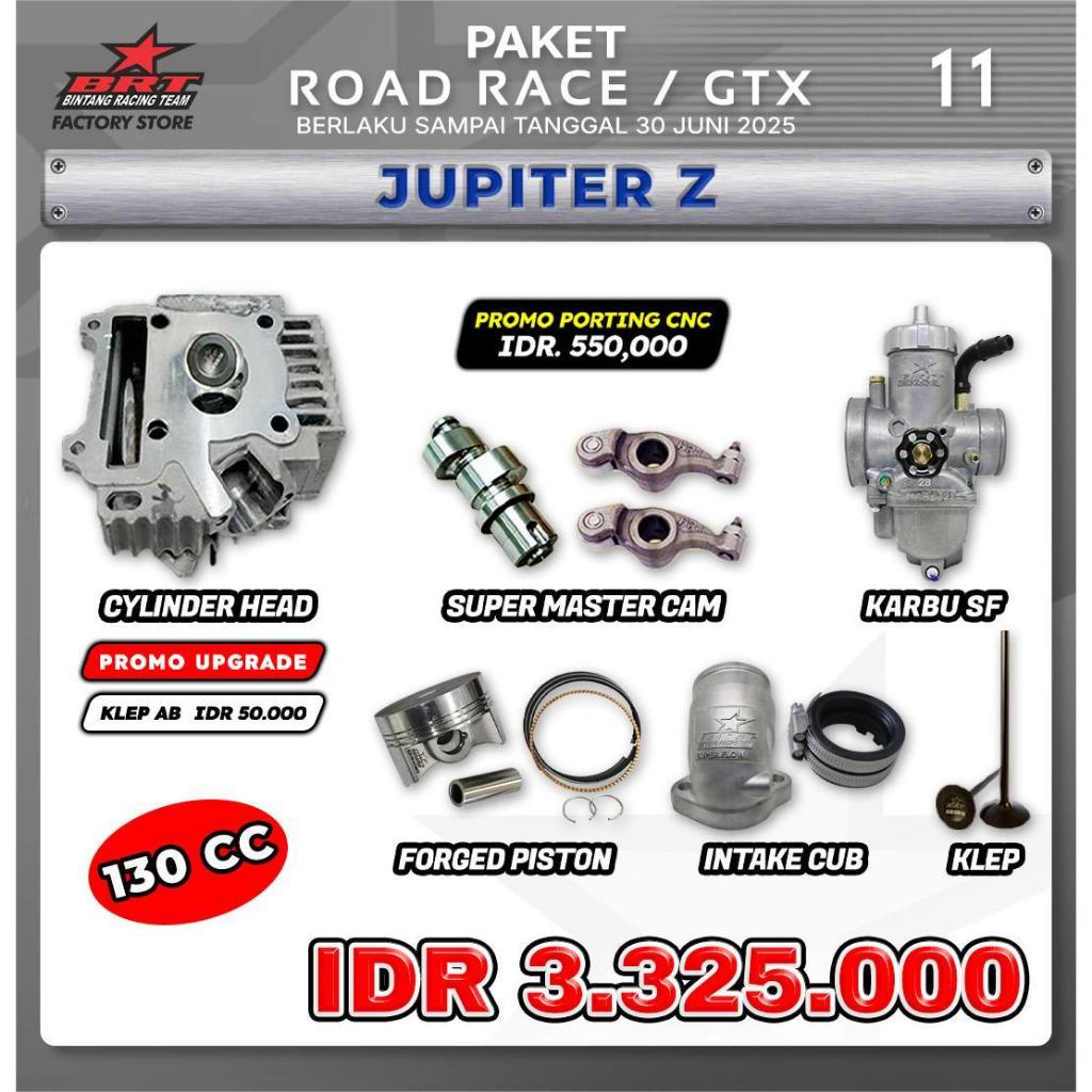 PAKET ROAD RACE / GTX JUPITER Z 130CC ( HEAD , CAM , KARBU , PISTON , INTAKE , KLEP )