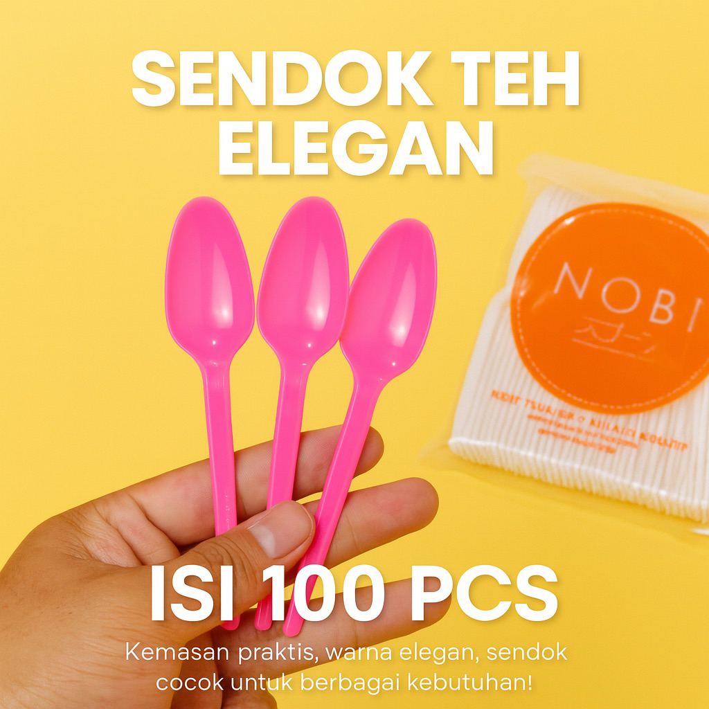 Sendok Teh Warna Elegan / Puding  elegan Nobi / Tea Spoon / Sendok Teh Plastik / Sendok Tea / Sendok