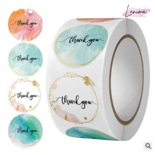 

Stiker Thank You Bulat 500 pcs – Label Roll Kemasan Murah dan Elegan