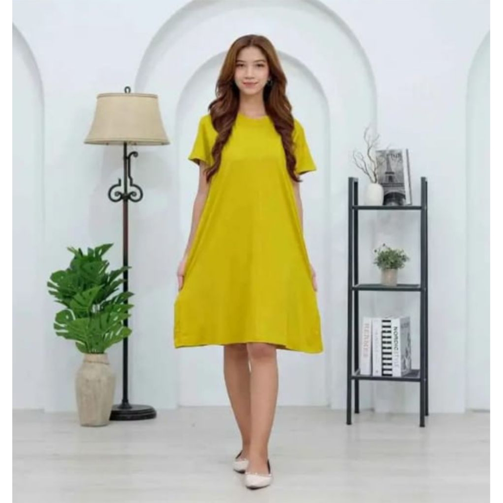 Dress Mola Mini Jumbo XXL Dress Korea Style Dress Polos Dress wanita Jumbo Swing Dress