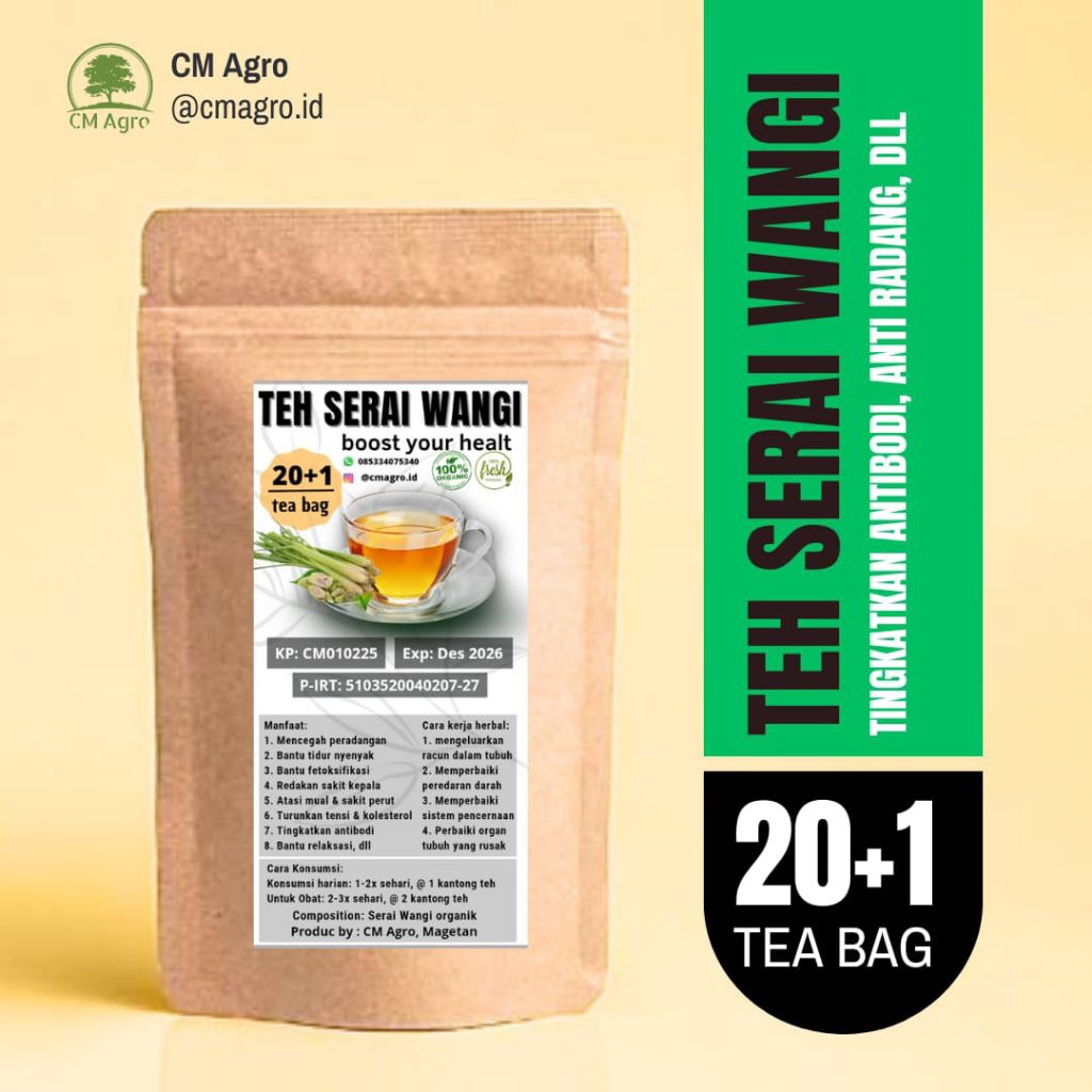 

Teh Herbal Sereh / Serai organik | Herbal Imunitas, Detox, Anti radang, Kolesterol dll
