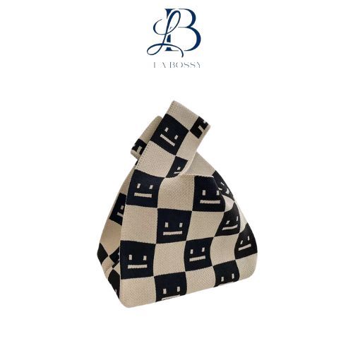 La Bossy Fashion Tas Tangan Wanita Korean Style Knot Bag Rajut Knitted Handbag Tote Bag Tas Rajut Mo