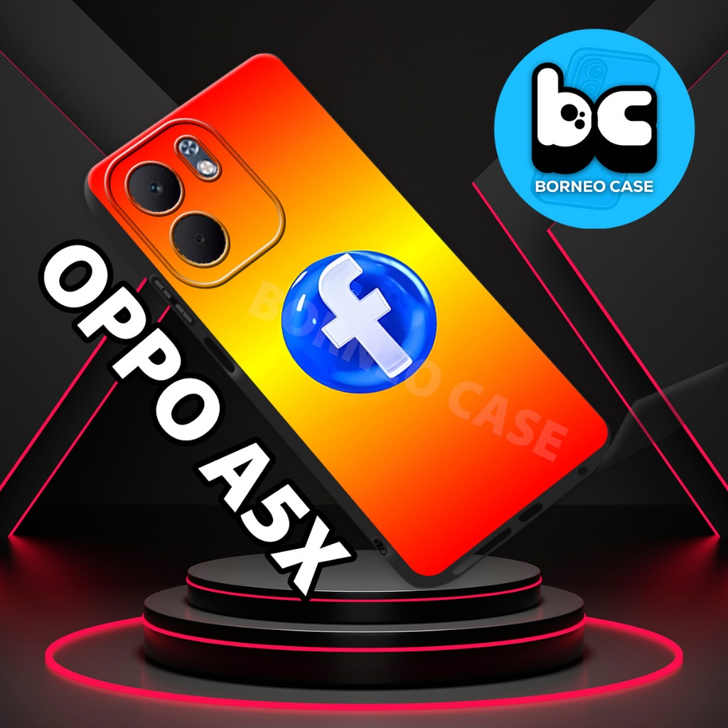 59/Borneo Case, Casing HP OPPO A5X (Motif Aplikasi Sosmed), Bahan Full Karet,Desain Stylish dan Berg