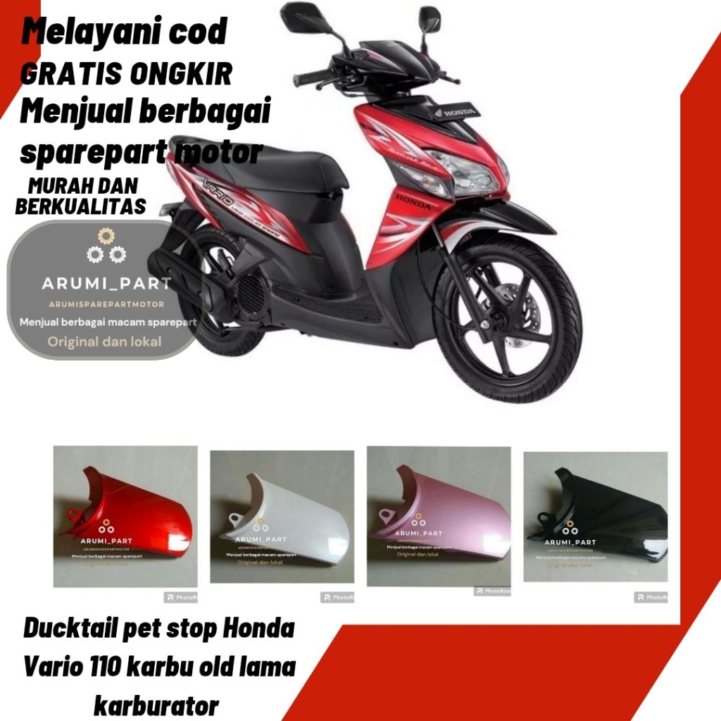 Ducktail Cover tail pet stop tutup body lampu rem belakang vario 110 old karbu karburator