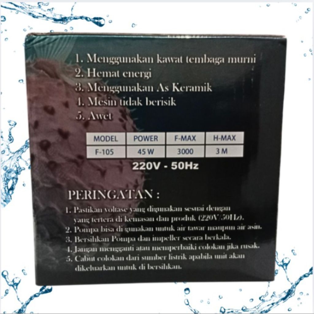 KANDILA FUGU F 105 POMPA KOLAM AQUARIUM SILENT WATER PUMP