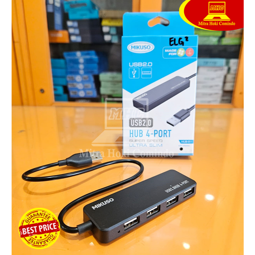 USB HUB 4ports Mikuso HUB-011 4 Port USB Hub Slim USB 2.0