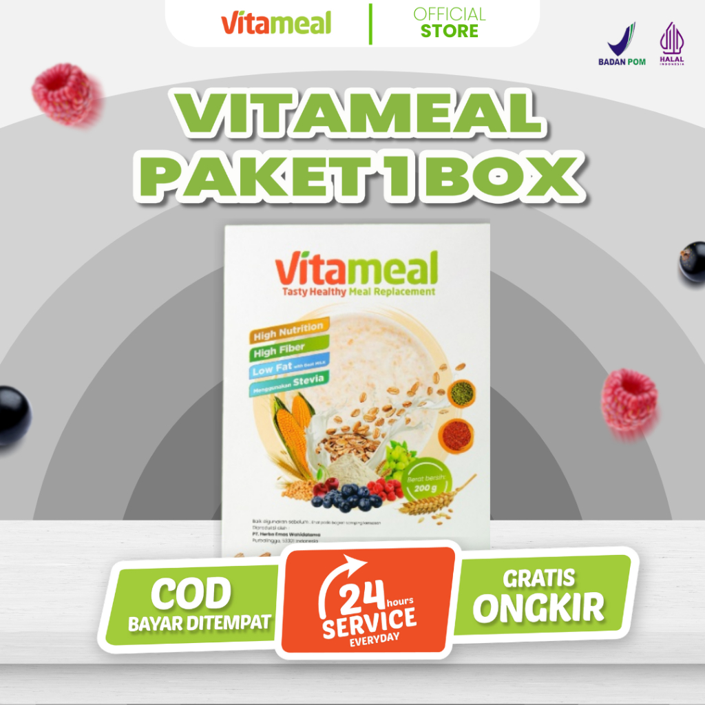 

Vitameal Sereal Multigrain Sehat Stabilkan Gula Darah Cegah Diabetes Turunkan Kolesterol Hipertensi VITAMIEL HIPERTENSI