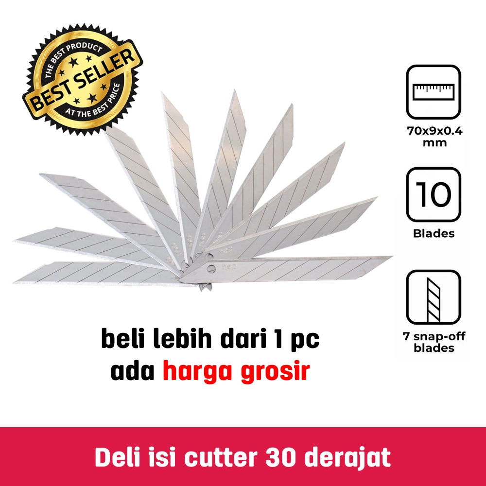 

Deli isi cutter 30 derajat isi ulang cuter runcing Refill Cutter Blade 30 Degree isi silet - E2015
