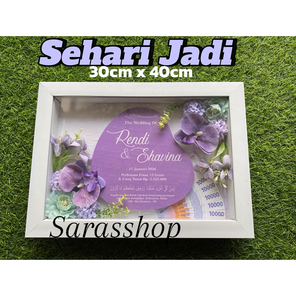 Mahar Pernikahan Pigura Pernikahan Bingkai Mahar Akrilik Minimalis Transparan