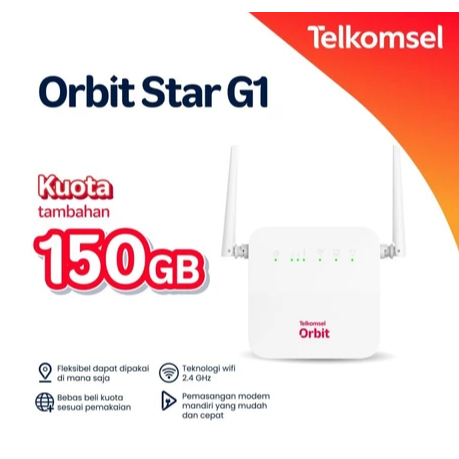 Telkomsel Orbit Star G1 Modem Wfi 4GB High Speed onis Data Termasuk Paket Data 150GB