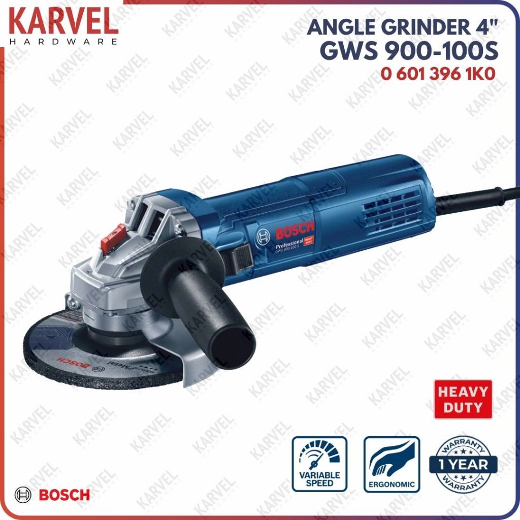 BOSCH Gerinda 4" Variable Speed GWS 900-100S / Mesin Gerinda Tangan 4'' Kecepatan Variable