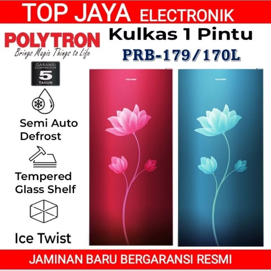 KULKAS POLYTRON 1 PINTU 170 LITER PRB-179/LEMARI ES 1 PINTU POLYTRON/POLYTRON KULKAS 1 PINTU