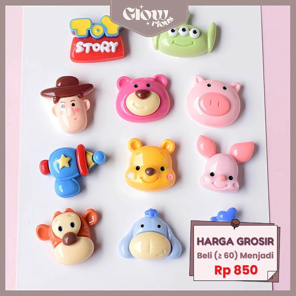 

GR 1 Pcs Resin Clay 3D Lucu Karakter Toy Story Untuk DIY Dompet Gantungan Kunci Stiker 3D Aksesoris