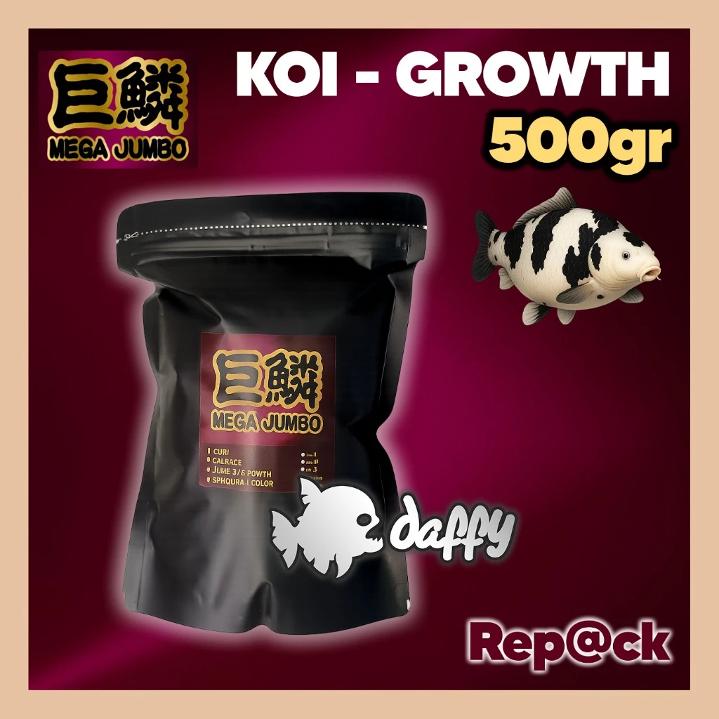 Mega Jumbo - JUMBO / GROWTH 500 gr gram pelet pakan koi mega jumbo koi food