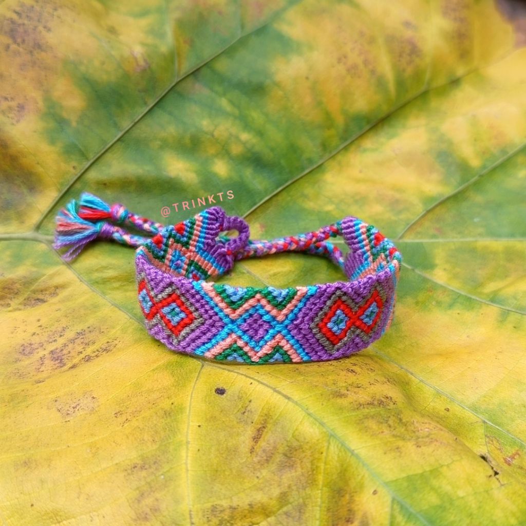 TRINKTS ethnic friendship bracelet - lila | gelang ikat anyam
