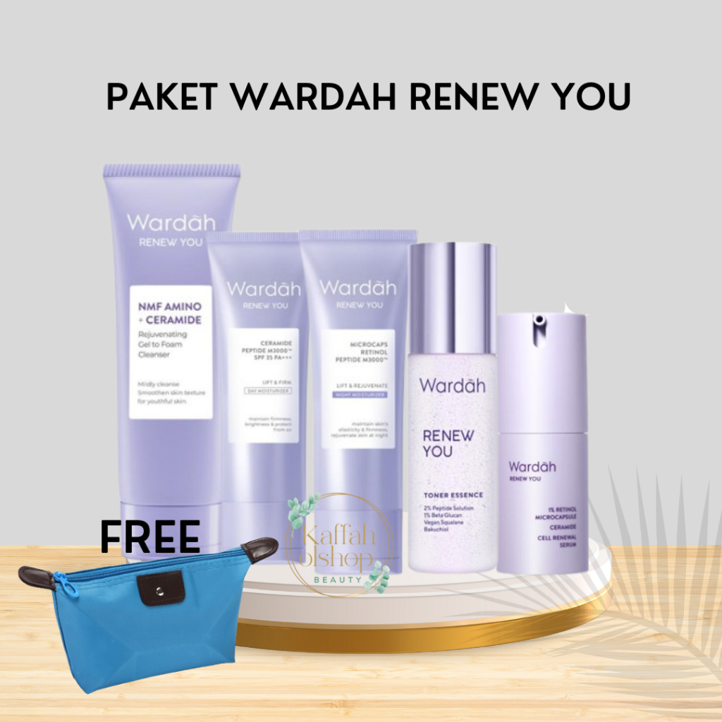 Wardah Paket Renew You Anti Aging Untuk Wajah Keriput dan Pori-pori Besar 5 produk