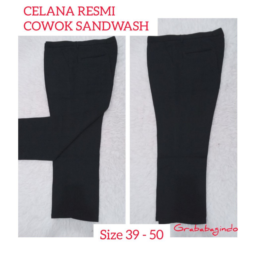 SIZE 39 - 50 BIG SIZE CELANA PANJANG KEPER GOYANG / COWOK / PRIA /  CELANA KERJA BAHAN KEPER SUPER J