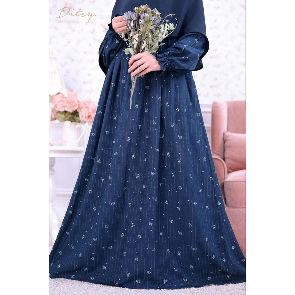 [SIAP KIRIM] ARIELLA DARK BLUE SIZE S M BY DITSY EDISI AGUSTUS 2025