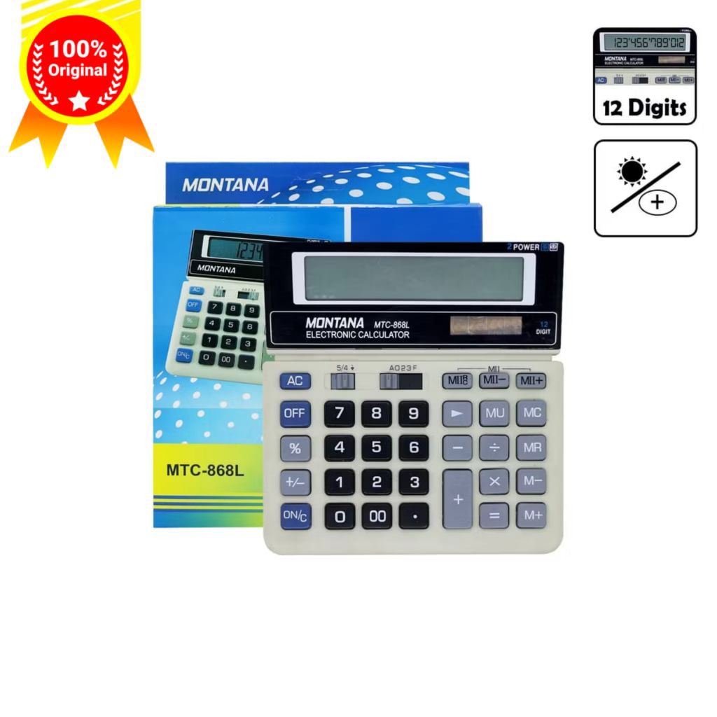 

Kalkulator MONTANA 2 Power 12 Digit Electronic Calculator Big Display / MTC-868L