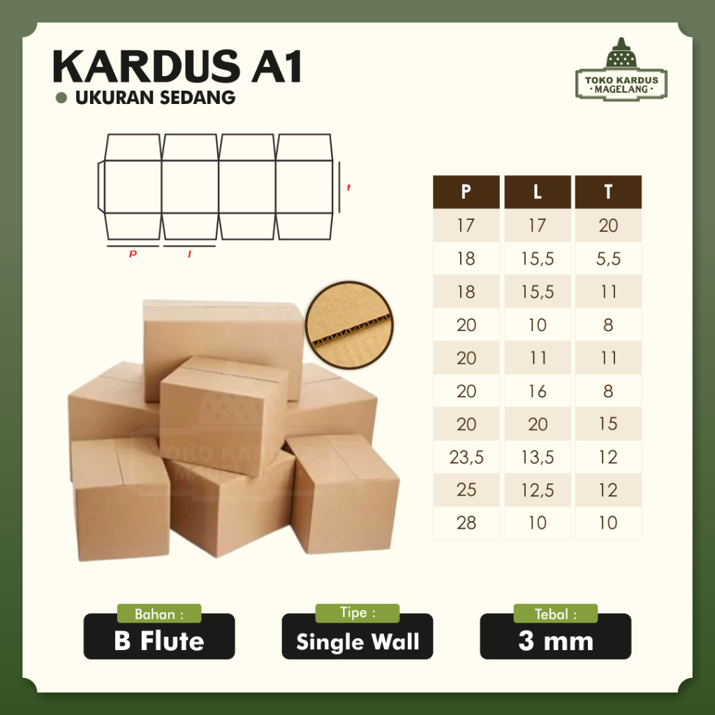 

Box Kardus Polos bentuk Kotak untuk Packing | A1 Ukuran Sedang - Ukuran Variatif 17x17x20 s/d 28x10x10 cm | Cocok Untuk Paket Pakaian, Botol, Gelas, Produk Kecantikan, Sepatu (Min. 10 Pcs)