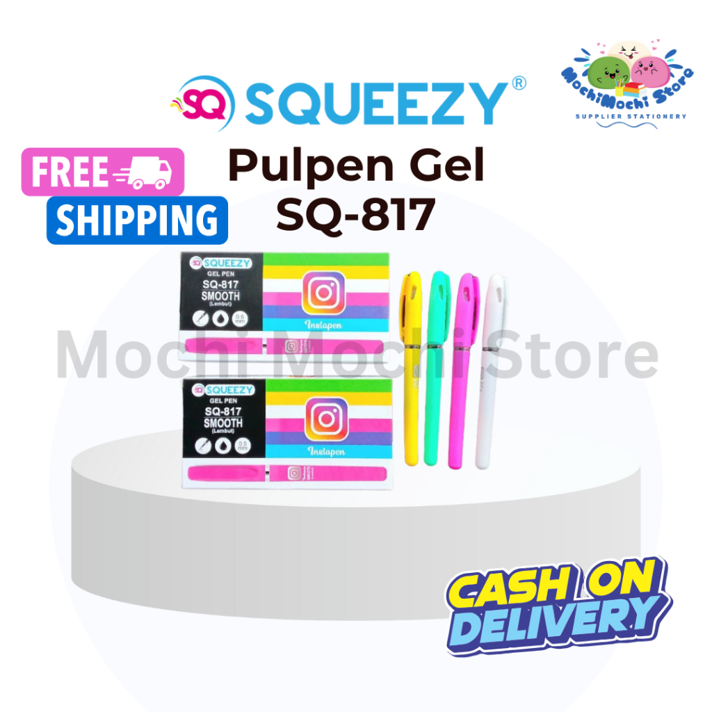 

HARGA GROSIR PER KOTAK/12 PCS Pulpen SQUEEZY Instapen GP-SQ817 | Gel Pen | Needle Tip 0.5mm | Pulpen Gel SQUEEZY GPSQ-817 | Bolpen Gel