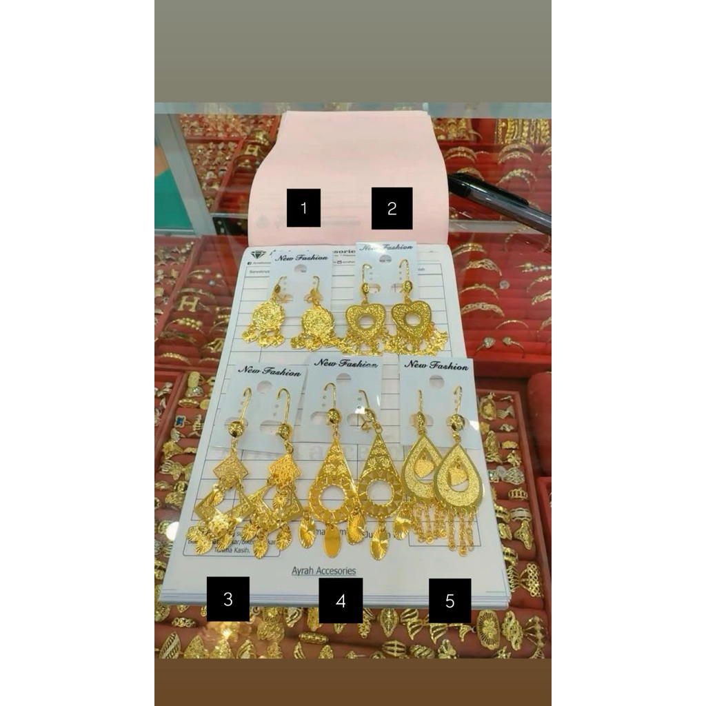 anting Rumbay model emas