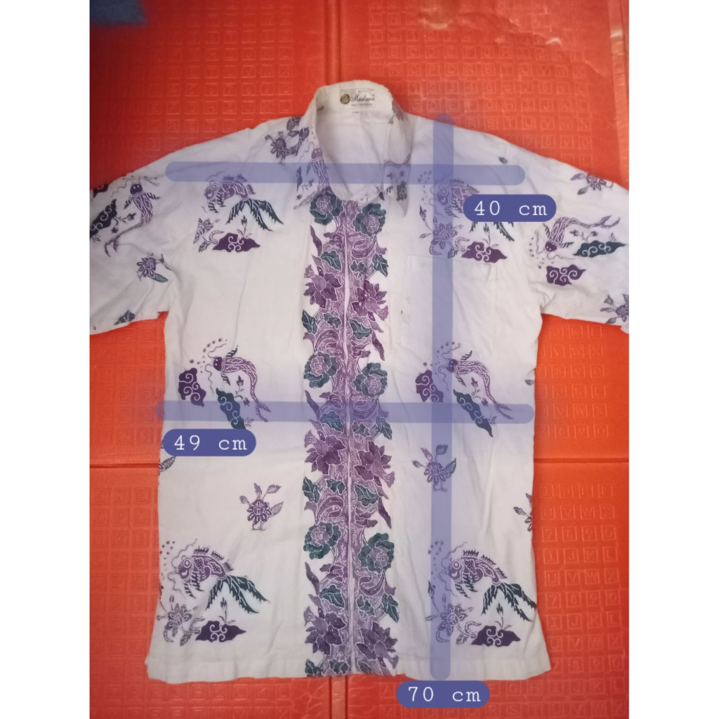 Batik Pria Lengan Pendek Warna Putih Ungu