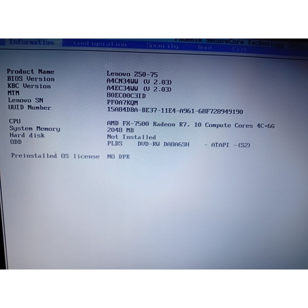 Motherboard laptop Lenovo Z50-75 AMD FX