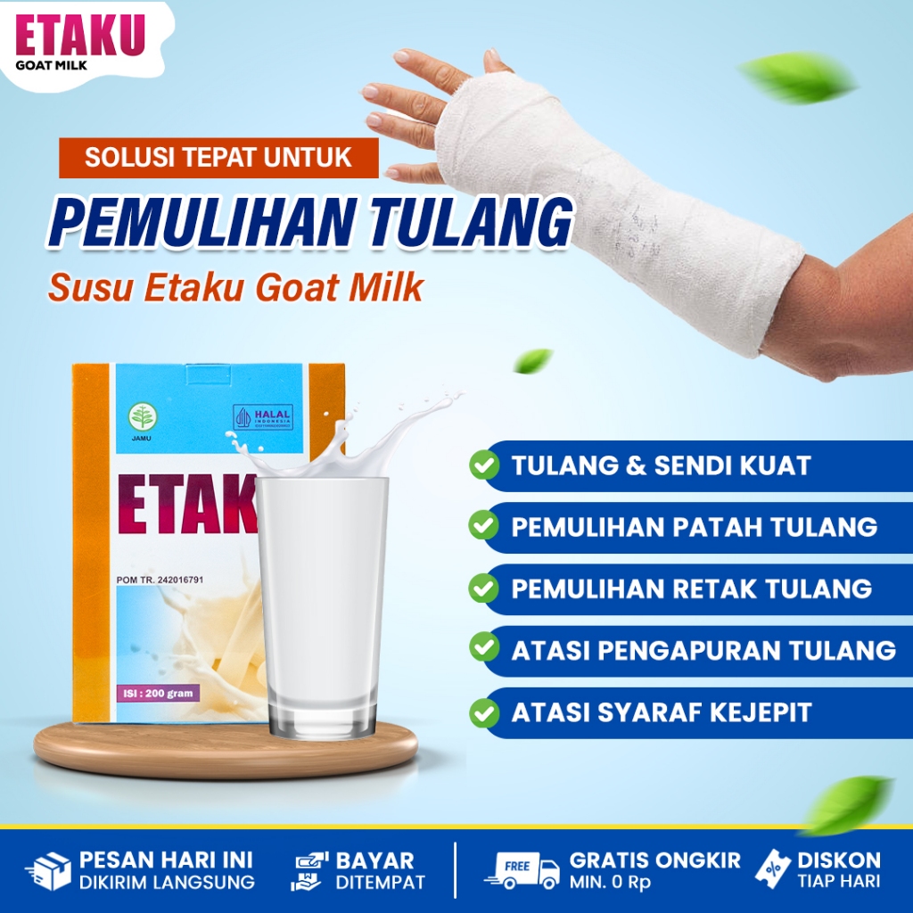 

Susu Sembuhkan Patah Tulang/Susu Penambah Kalsium/Susu Kambing Etaku/Anak, Remaja, & Dewasa