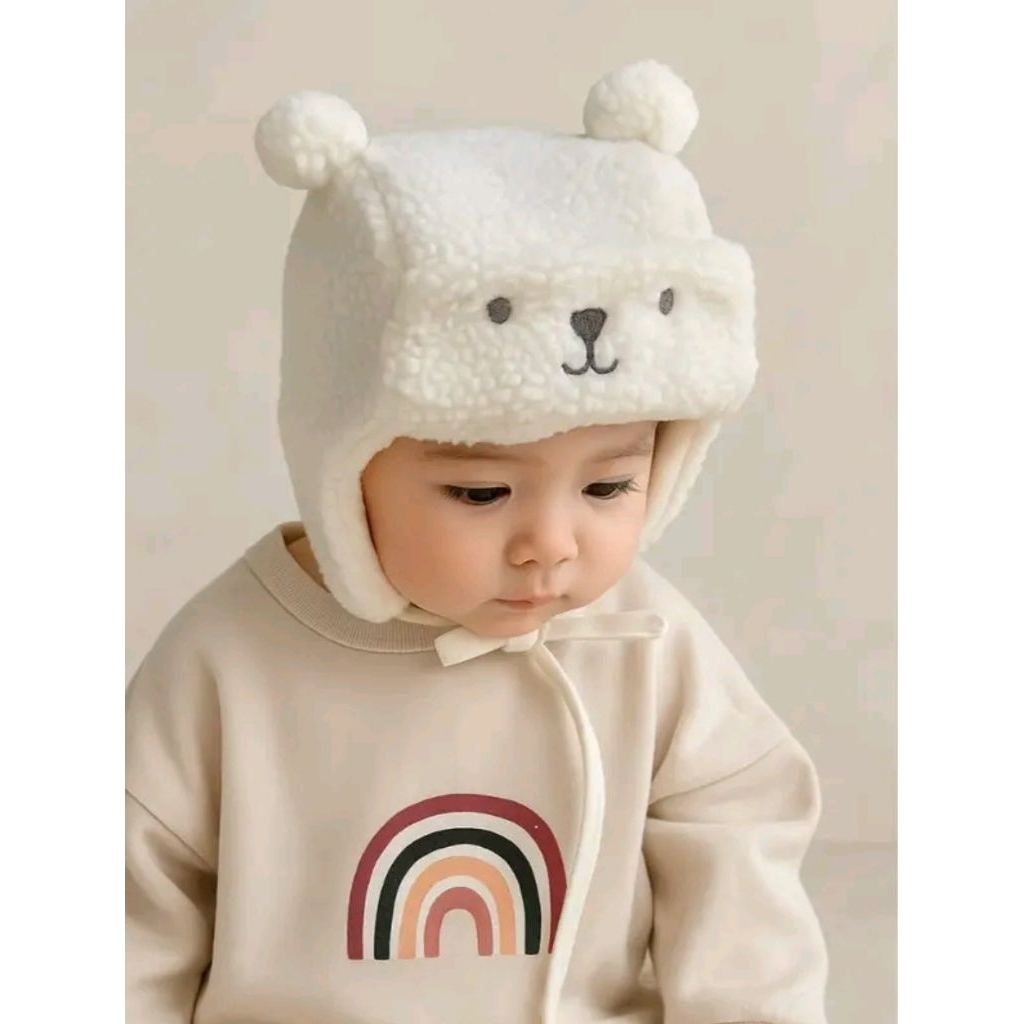 TOPI BERUANG ANAK | CIPUT ANAK | KUPLUK BERUANG ANAK | TOPI KUPLUK CIPUT BERUANG | TOPI ANAK 3 bulan