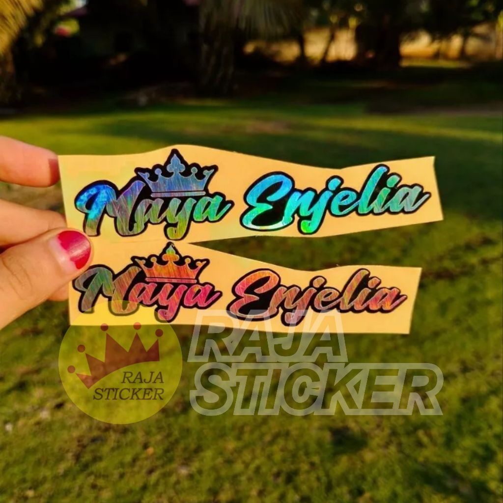 

Stiker Nama Mahkota Custom Hologram