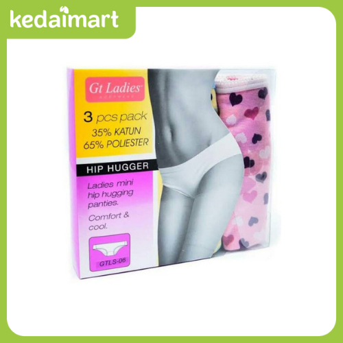 GT Ladies Celana Dalam Midi GTLS-06 Size L Box Isi 3
