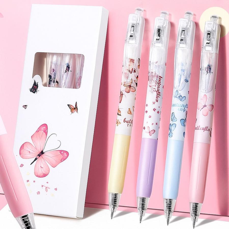 

Puplen Gel Mekanik 0.5mm 1 Set isi 4 Pcs Pulpen Karakter Aesthetic Tinta Hitam Stationery