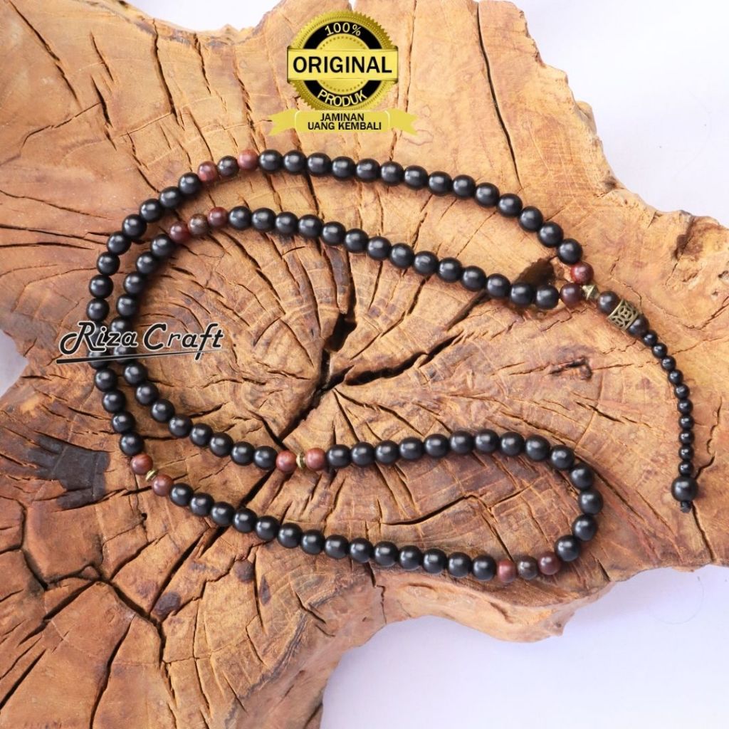 Tasbih Kayu Galih Kelor 99 Butir Hitam Jawa mix Galih Nagasari Merah Cirebon & Galih Asem Gandul Mew