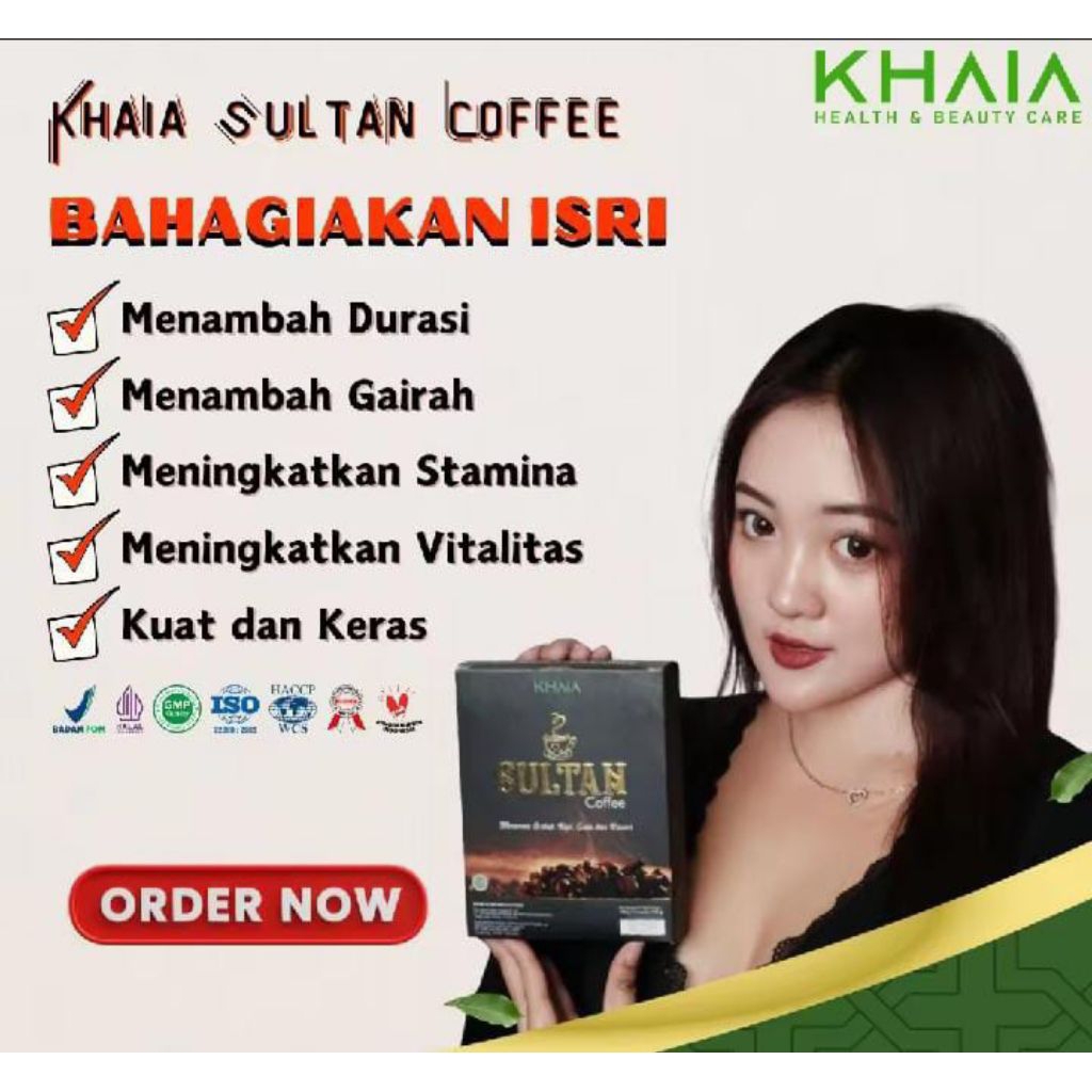 

SULTAN COFFEE KHAIA KOPI KESEHATAN 1 PAKET 2 BOX ISI 10 SACHET 25 GRAM ORIGINAL