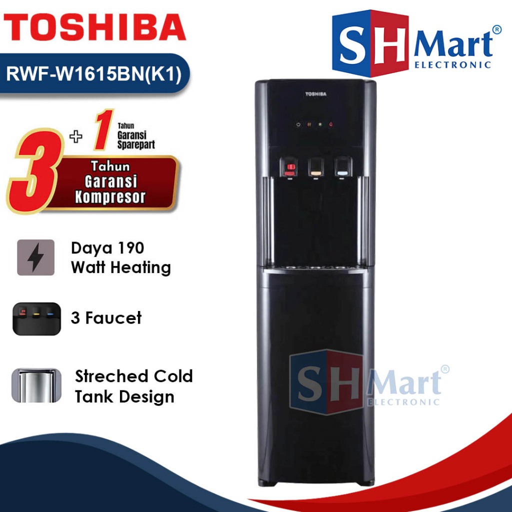 DISPENSER GALON BAWAH TOSHIBA RWF-W1615BN(K) 1615BN RWF1615BN - HITAM