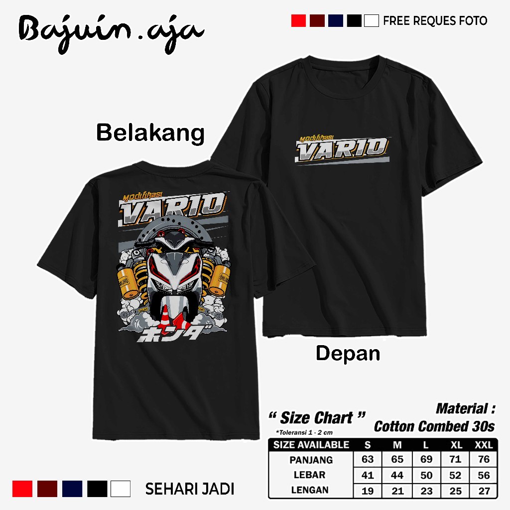 KAOS VARIO INDONESIA - BAJU TEAM VARIO HONDA 125 150 NEW OLD - KAOS MURAH - KAOS PREMIUM