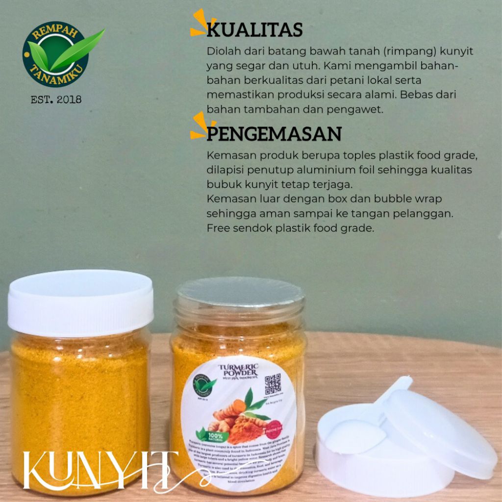 

Bumbu Dapur Bubuk Kunyit Premium 50gr Turmeric Powder 50gr