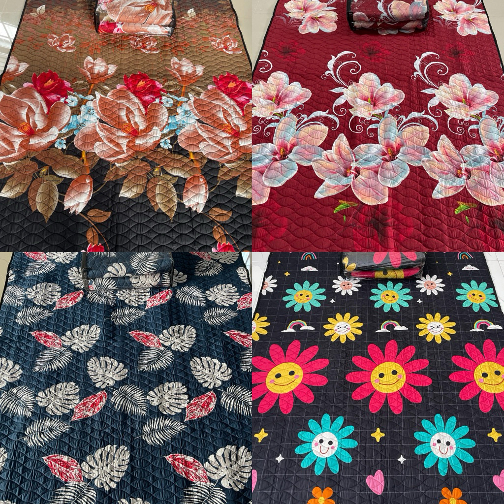 Karpet quilting jumbo motif karakter bunga