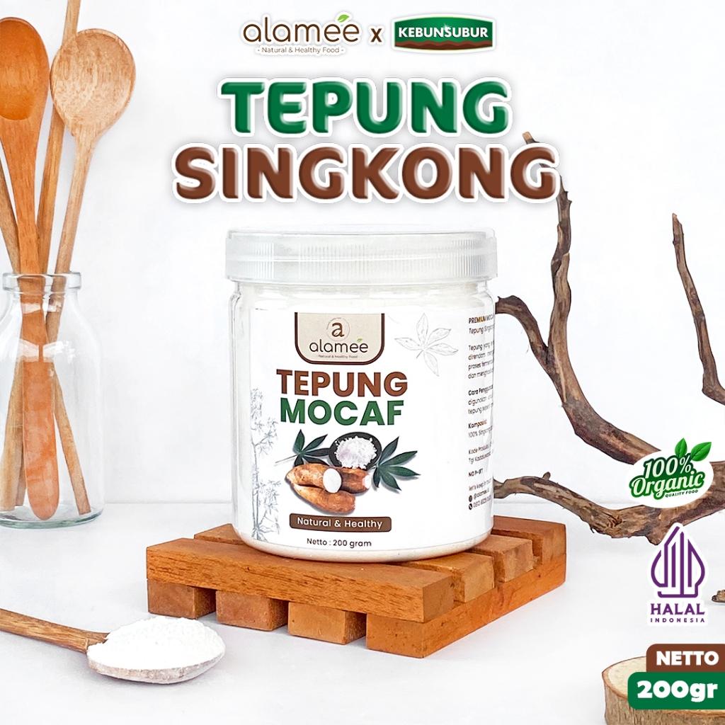 

ALAMEE Tepung Mocafine Gluten Free Tepung Singkong Sehat Rendah Gula High Fiber 200gr kebunsubur