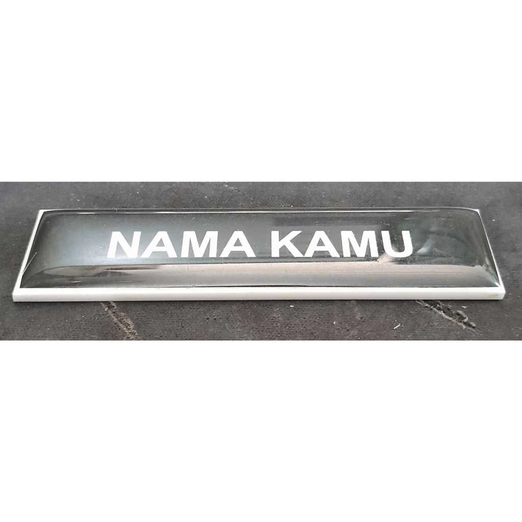 

nama dada pegawai hitam putih/name tage pegawai /name tage taruna/magnet/paku/peniti