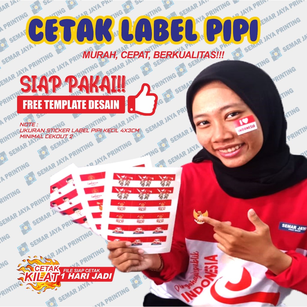 

Sticker Merah Putih untuk pipi | Stiker pipi Kemerdekaan Indonesia | Stiker bendera pipi 17 agustus Warna tajam tidak luntur