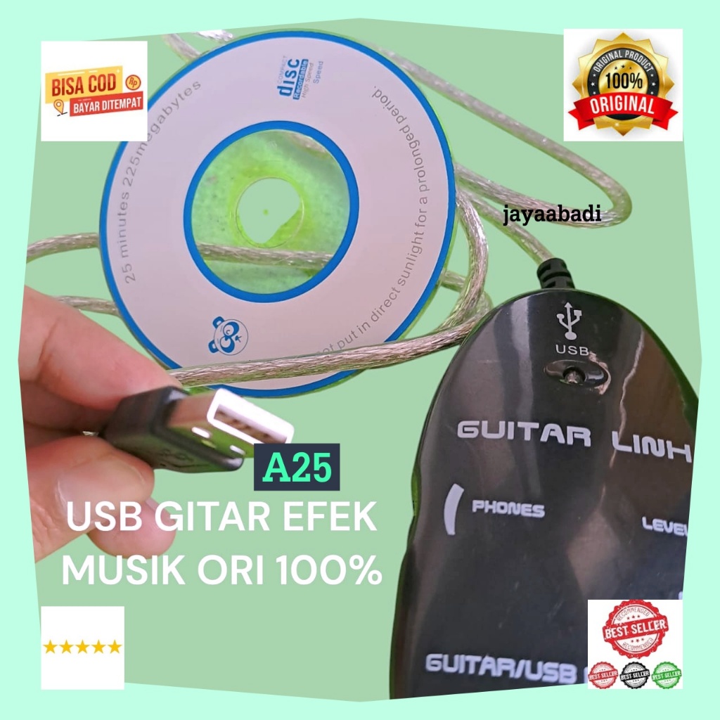 A25 SUARA LINK GUITAR MUSIK AUDIO AKSESORIS LAPTOP PC AMPLI SPEAKER VOCALIS GITARIS  USB EFEK GITAR 