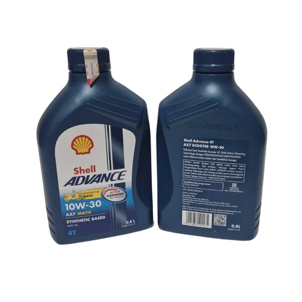 Shell Advance AX7 Scooter 10W-30 Semi Synthetic 0.8L untuk motor Matic