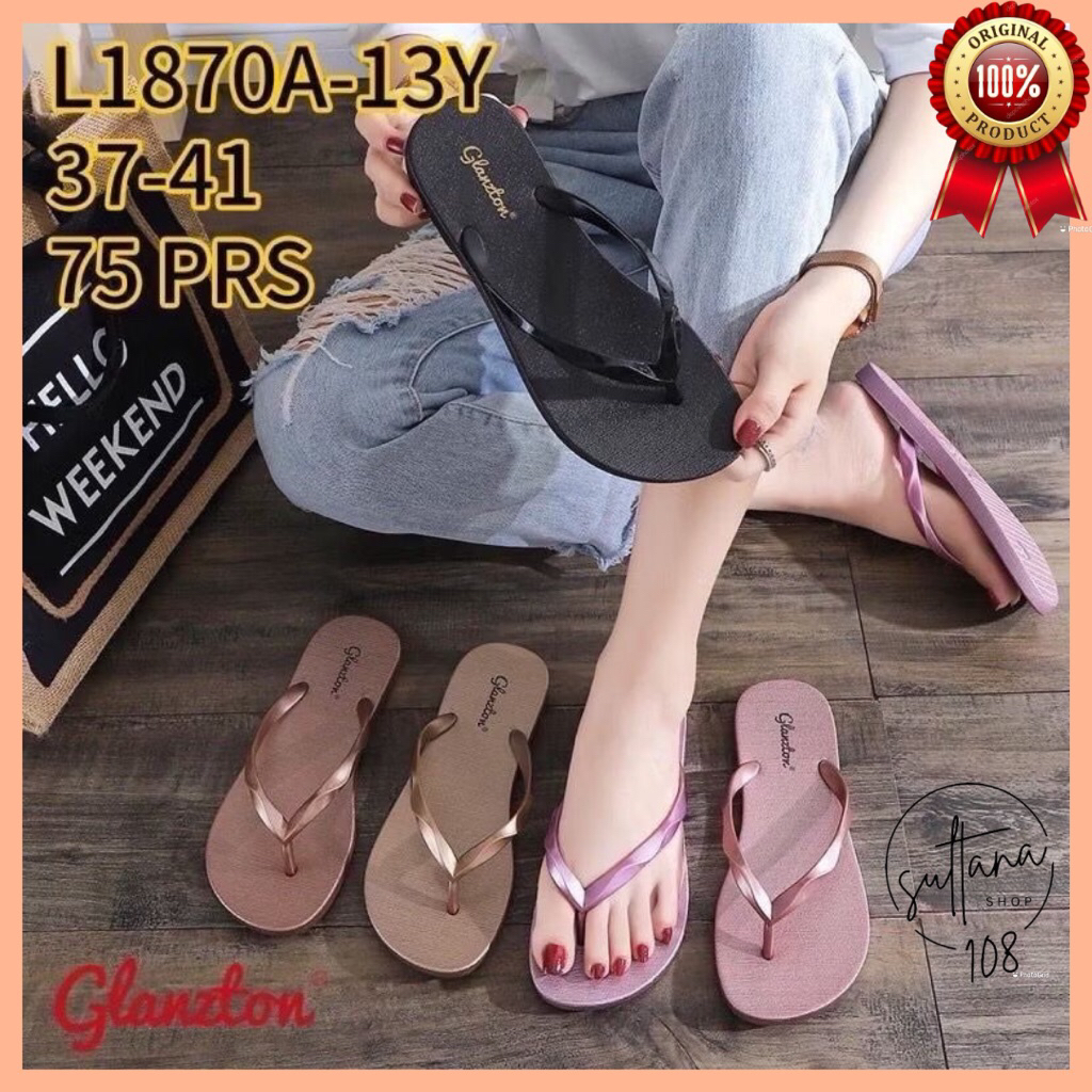 Sandal Jelly Glanzton L1870 Sandal Jepit Tali Diamond Terbaru