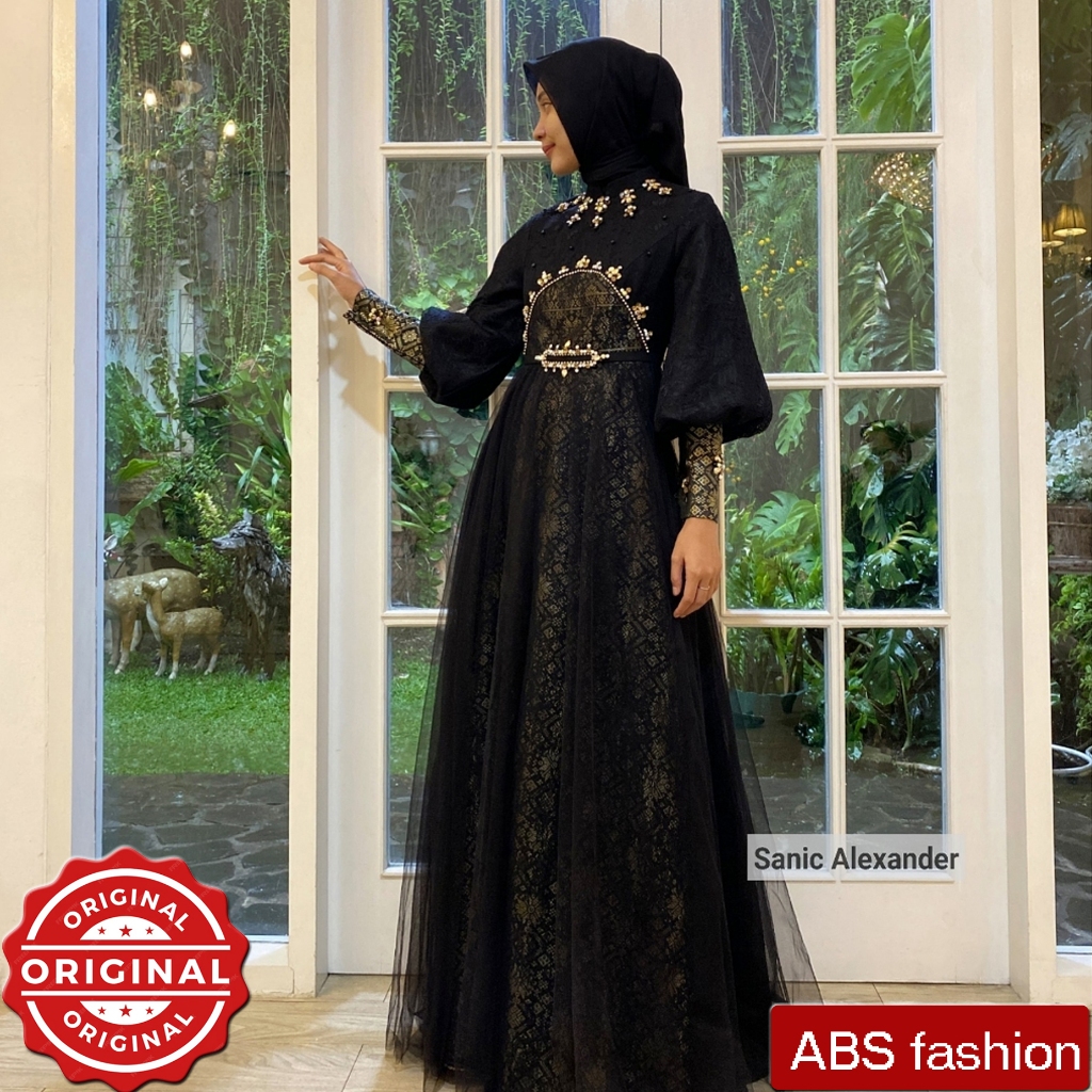 SANIC ALEXANDER Camelia Dress Premium, Baju pesta mewah elegan, Baju lebaran mewah